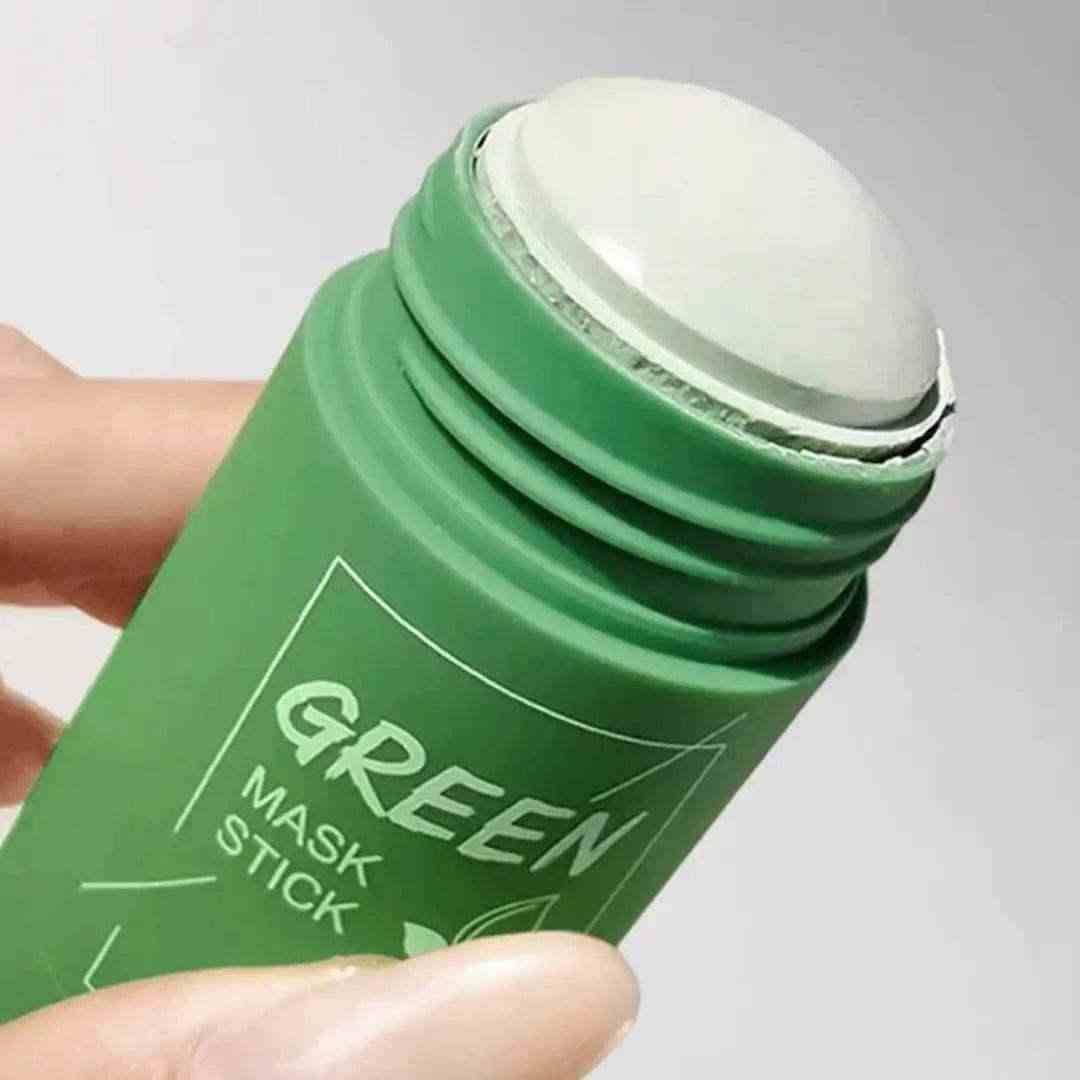 Green Mask Stick - قناع تنظيف الشاي الأخضر الصلب لإزالة حب الشباب والرؤوس السوداء - HUDA